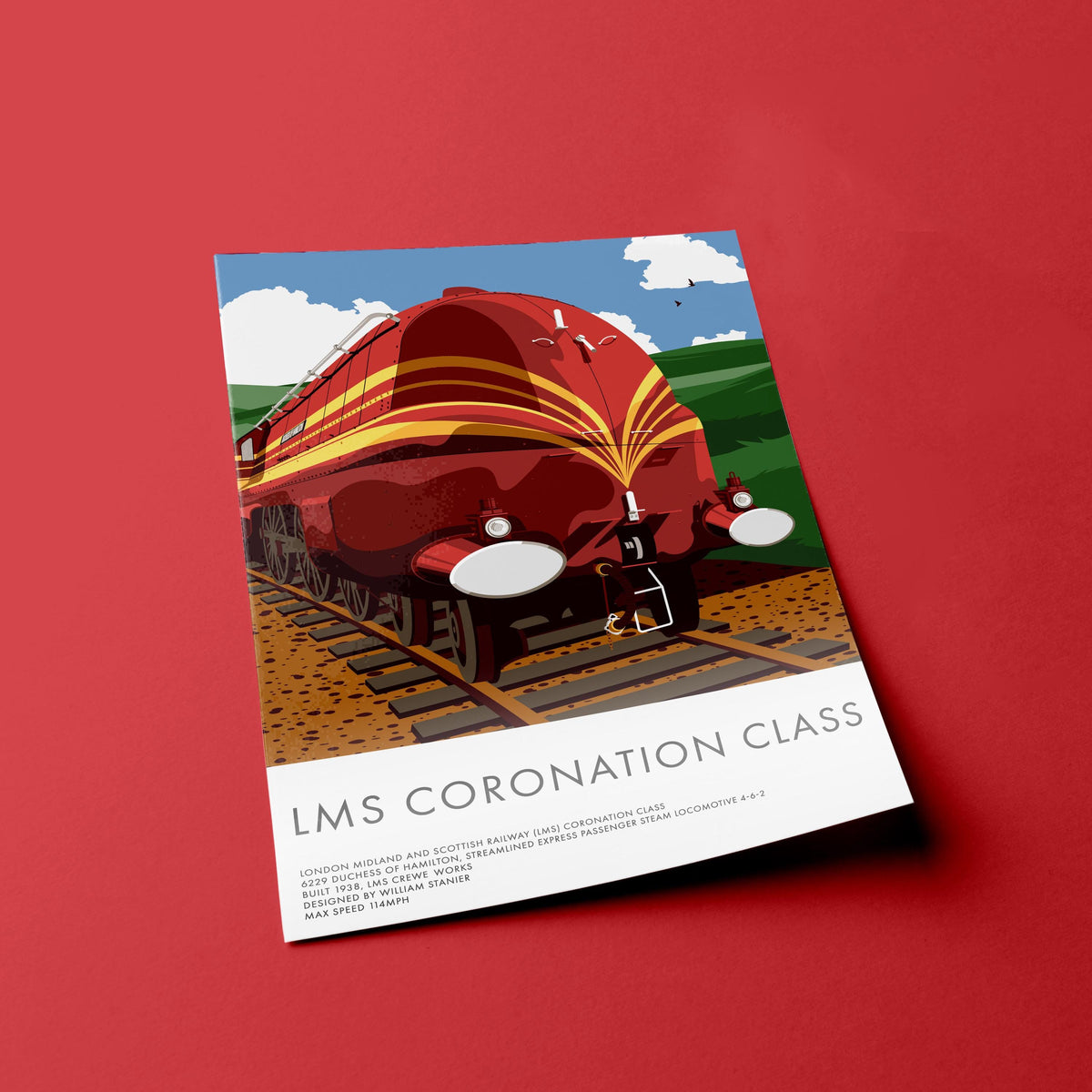 2 Print Bundle - LMS Coronation Class Locomotive Train Prints, Train Wall Art