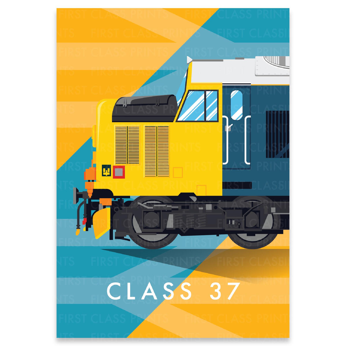 BR Class 37 Diesel-Electric Locomotive Modern Train Poster Print
