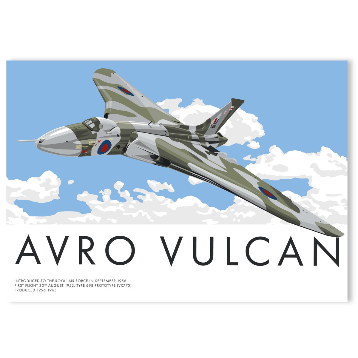 Avro Vulcan Aircraft Poster, Aviation Art Print