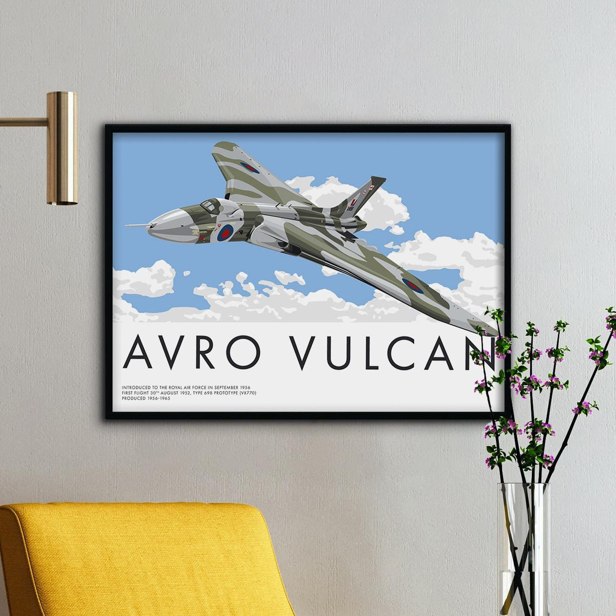 Avro Vulcan Aircraft Poster, Aviation Art Print