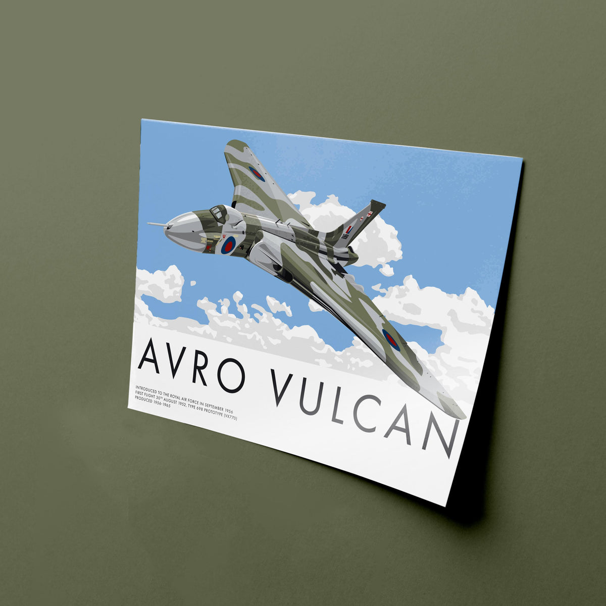 Avro Vulcan Aircraft Poster, Aviation Art Print