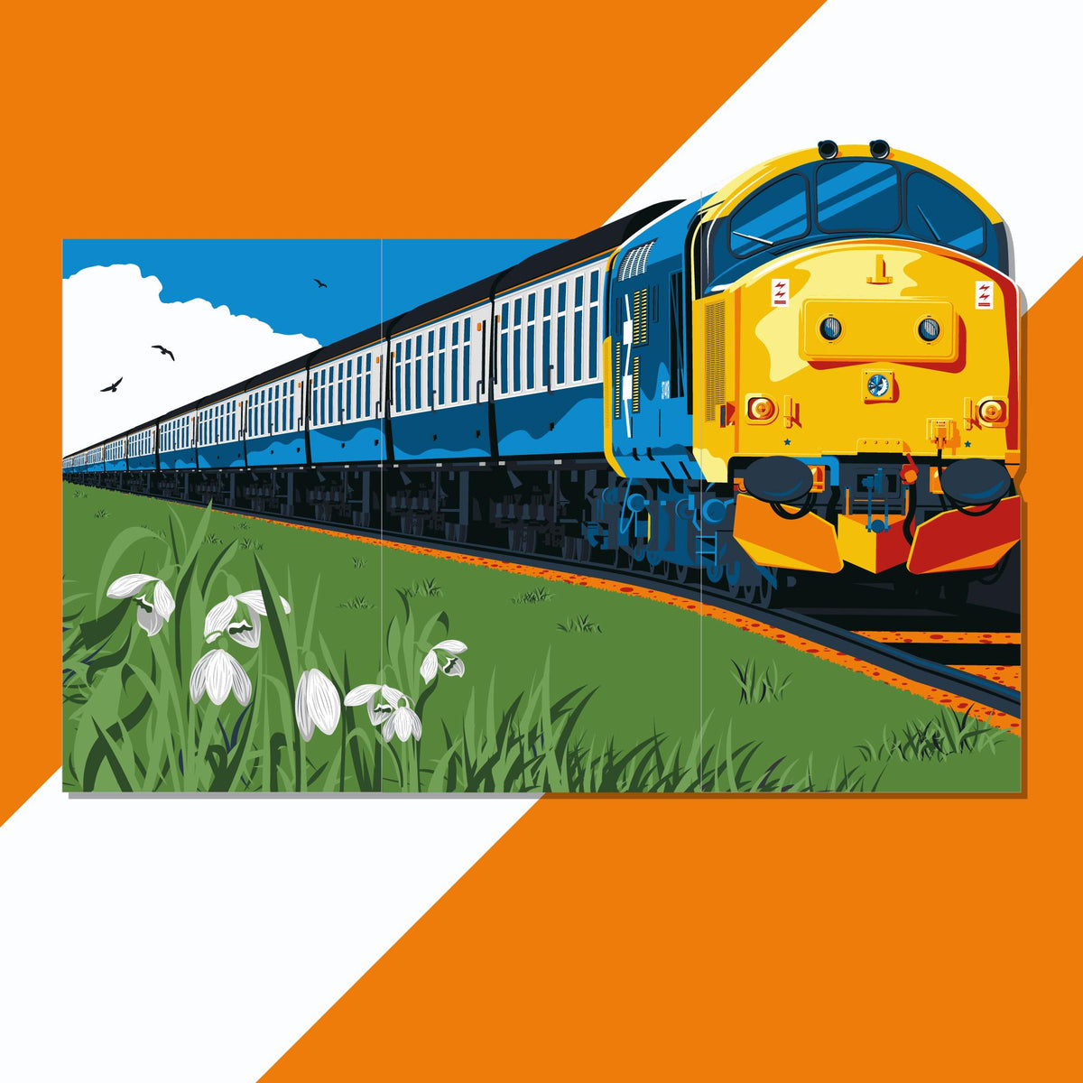 Class 37 Train Greetings Card | Cut-to-Shape Locomotive