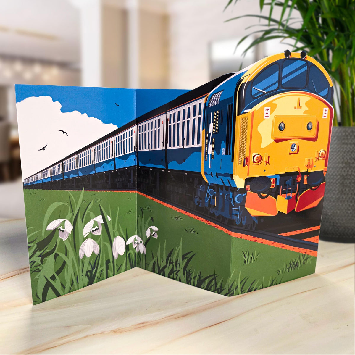 Class 37 Train Greetings Card | Cut-to-Shape Locomotive