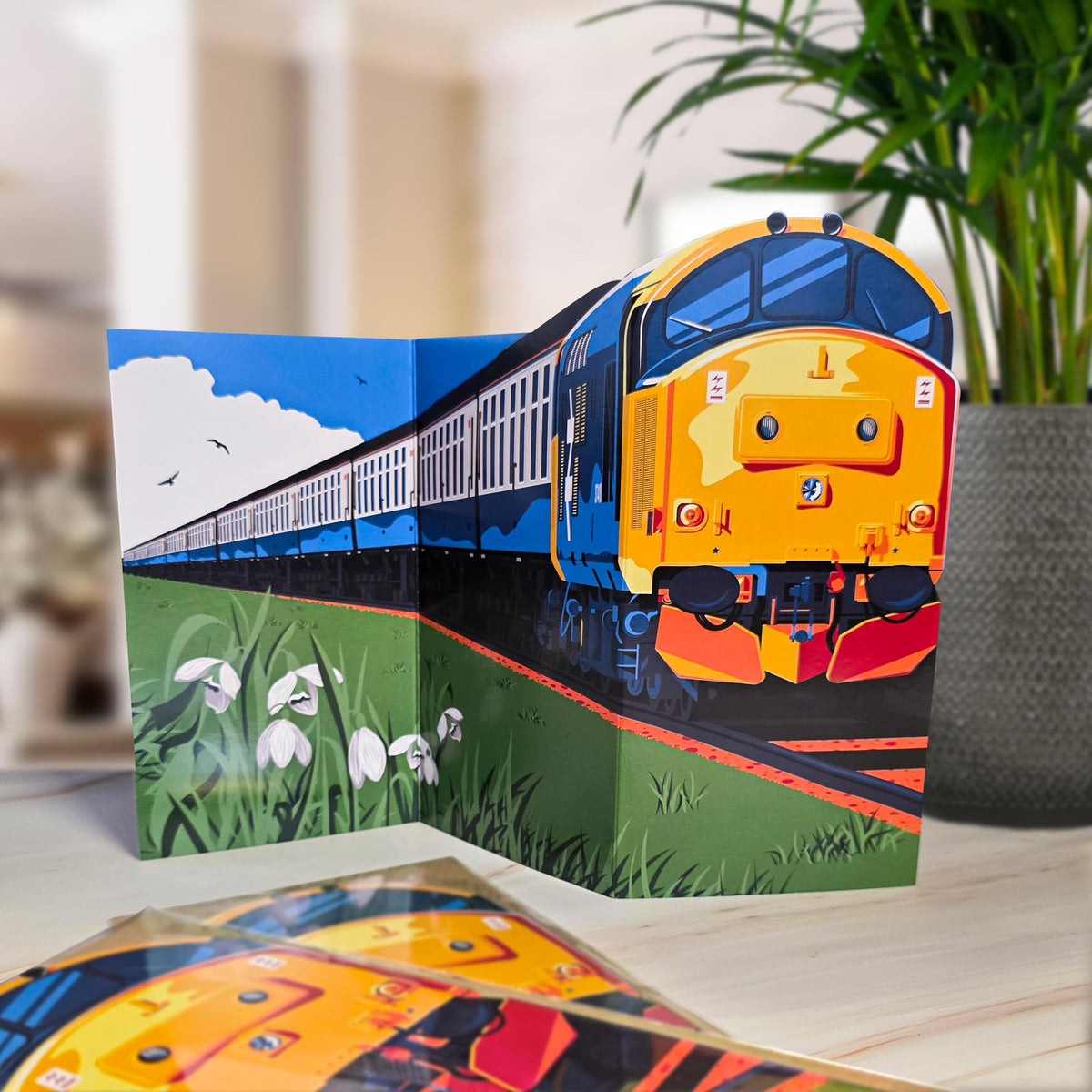 Class 37 Train Greetings Card | Cut-to-Shape Locomotive